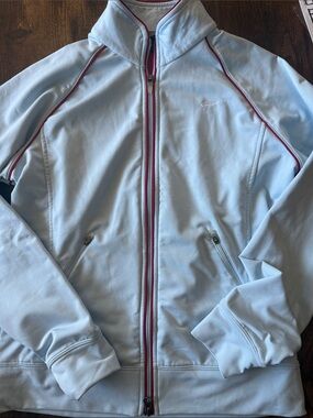 Nike Light Blue Performance Zip Jacket with Pink Trim